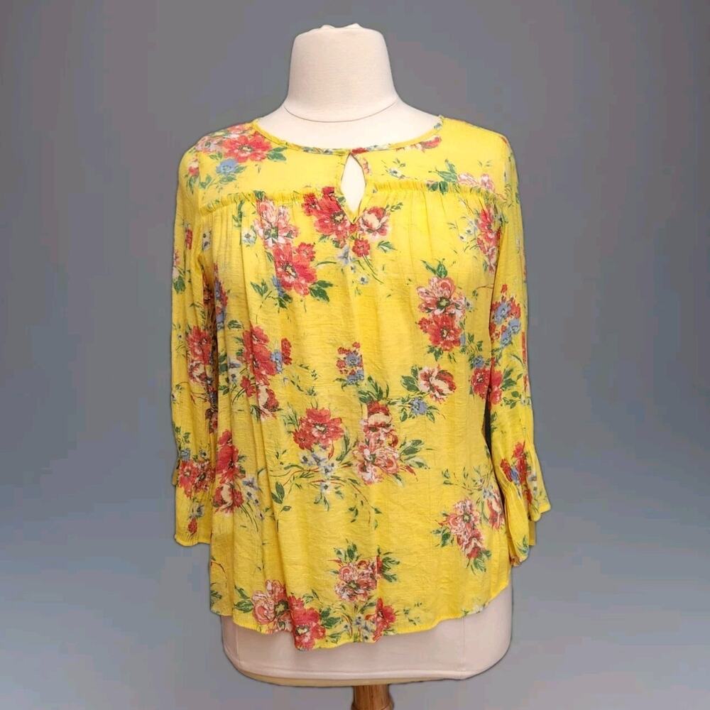 Zac & Rachel Yellow Floral Blouse